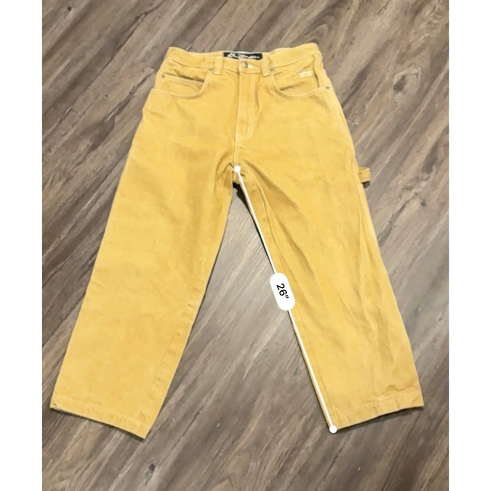 Vtg 90s Kno Betta Carpenter Jeans Men’s Mustard Yellow Baggy Hammer Loop Sz 34 - Picture 8 of 11